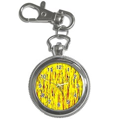 Yellow Pattern Key Chain Watches by Valentinaart