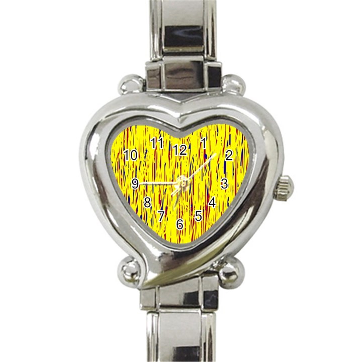 Yellow pattern Heart Italian Charm Watch