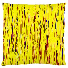 Yellow Pattern Large Cushion Case (two Sides) by Valentinaart