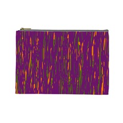 Purple Pattern Cosmetic Bag (large)  by Valentinaart