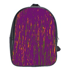 Purple Pattern School Bags(large)  by Valentinaart