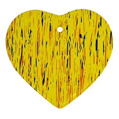 Yellow Pattern Ornament (heart)  by Valentinaart