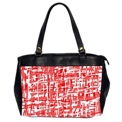 Red Decorative Pattern Office Handbags (2 Sides)  by Valentinaart