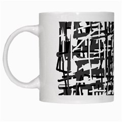 Gray Pattern White Mugs by Valentinaart