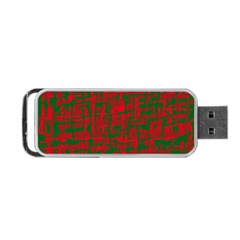 Green And Red Pattern Portable Usb Flash (one Side) by Valentinaart