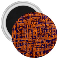 Blue And Orange Decorative Pattern 3  Magnets by Valentinaart