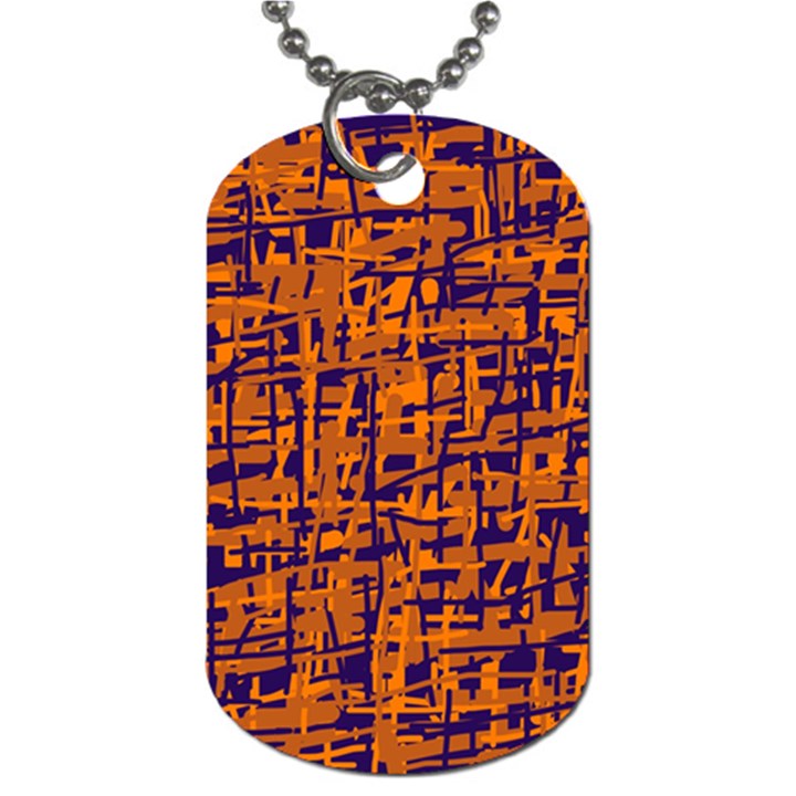 Blue and orange decorative pattern Dog Tag (Two Sides)