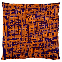 Blue And Orange Decorative Pattern Large Flano Cushion Case (two Sides) by Valentinaart