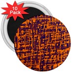 Orange and blue pattern 3  Magnets (10 pack)  Front