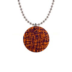 Orange And Blue Pattern Button Necklaces by Valentinaart
