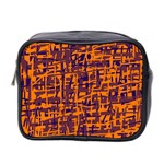 Orange and blue pattern Mini Toiletries Bag 2-Side Front