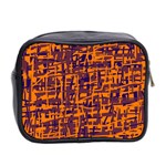 Orange and blue pattern Mini Toiletries Bag 2-Side Back