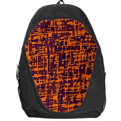 Orange And Blue Pattern Backpack Bag by Valentinaart