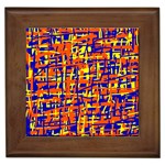 Orange, blue and yellow pattern Framed Tiles Front