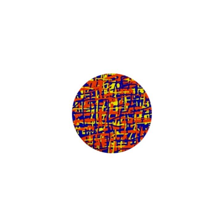 Orange, blue and yellow pattern 1  Mini Magnets