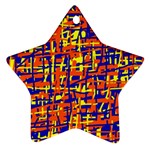 Orange, blue and yellow pattern Ornament (Star)  Front