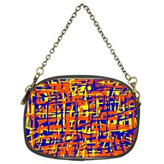 Orange, Blue And Yellow Pattern Chain Purses (one Side)  by Valentinaart