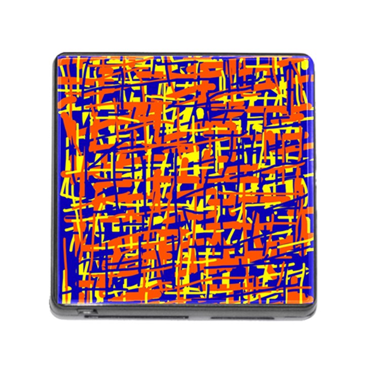 Orange, blue and yellow pattern Memory Card Reader (Square)