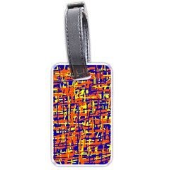 Orange, Blue And Yellow Pattern Luggage Tags (one Side)  by Valentinaart