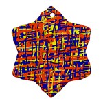 Orange, blue and yellow pattern Snowflake Ornament (2-Side) Back