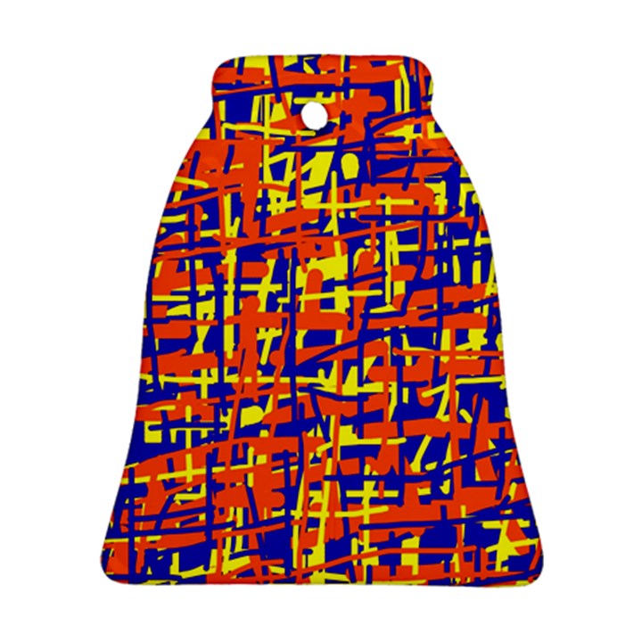 Orange, blue and yellow pattern Bell Ornament (2 Sides)