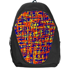 Orange, Blue And Yellow Pattern Backpack Bag by Valentinaart