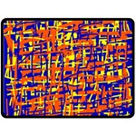 Orange, blue and yellow pattern Double Sided Fleece Blanket (Large)  80 x60  Blanket Front