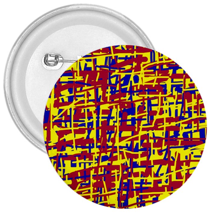 Red, yellow and blue pattern 3  Buttons