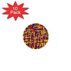 Red, Yellow And Blue Pattern 1  Mini Buttons (10 Pack)  by Valentinaart