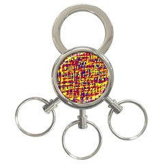 Red, Yellow And Blue Pattern 3-ring Key Chains by Valentinaart