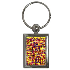 Red, Yellow And Blue Pattern Key Chains (rectangle)  by Valentinaart