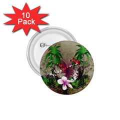 Wonderful Tropical Design With Palm And Flamingo 1 75  Buttons (10 Pack) by FantasyWorld7