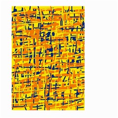 Yellow, Orange And Blue Pattern Large Garden Flag (two Sides) by Valentinaart