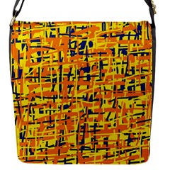 Yellow, Orange And Blue Pattern Flap Messenger Bag (s) by Valentinaart