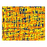 Yellow, orange and blue pattern Double Sided Flano Blanket (Large)  80 x60  Blanket Front