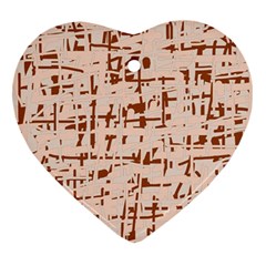 Brown Elegant Pattern Ornament (heart)  by Valentinaart