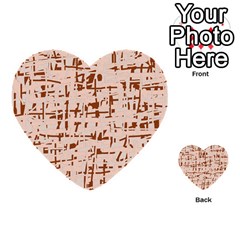 Brown Elegant Pattern Multi-purpose Cards (heart) 