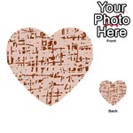 Brown elegant pattern Multi-purpose Cards (Heart)  Back 6