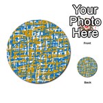 Blue and yellow elegant pattern Multi-purpose Cards (Round)  Front 15