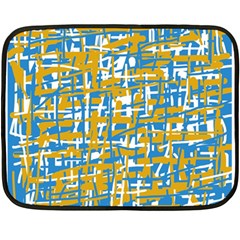 Blue And Yellow Elegant Pattern Double Sided Fleece Blanket (mini) 