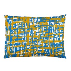 Blue And Yellow Elegant Pattern Pillow Case (two Sides) by Valentinaart