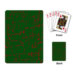 Green And Red Pattern Playing Card by Valentinaart