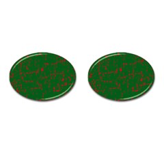 Green And Red Pattern Cufflinks (oval) by Valentinaart