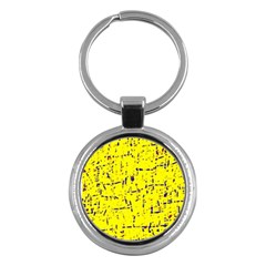 Yellow Summer Pattern Key Chains (round)  by Valentinaart