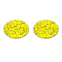 Yellow Summer Pattern Cufflinks (oval) by Valentinaart