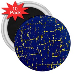 Deep blue and yellow pattern 3  Magnets (10 pack) 