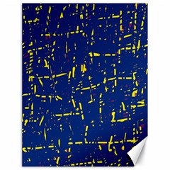 Deep blue and yellow pattern Canvas 18  x 24  