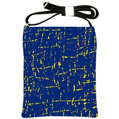 Deep blue and yellow pattern Shoulder Sling Bags