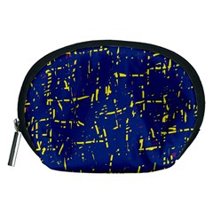 Deep blue and yellow pattern Accessory Pouches (Medium) 