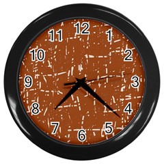 Brown Elelgant Pattern Wall Clocks (black) by Valentinaart